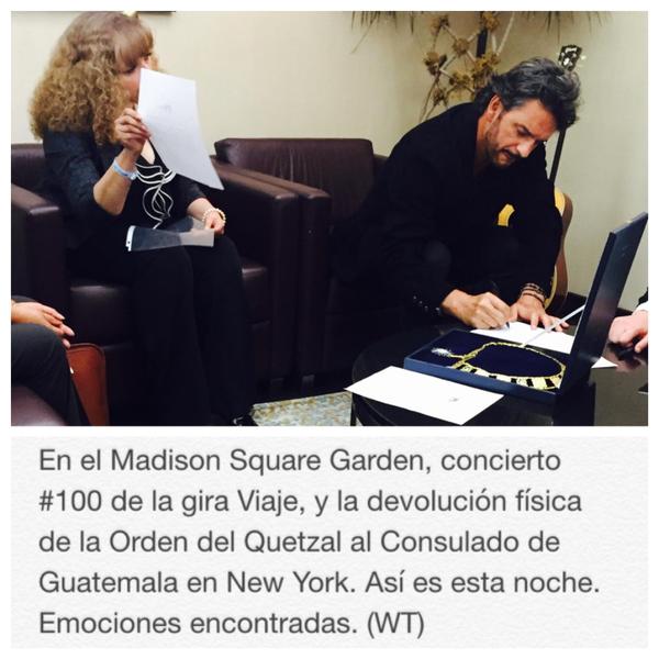  La Orden de Quetzal devuelta por<strong> Arjona</strong>  reposa en el Consulado General de Guatemala
 